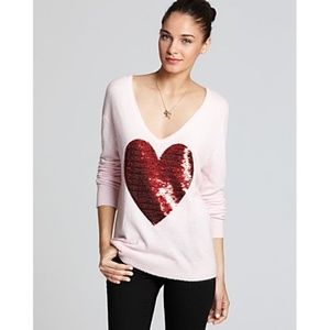 Wildfox White Label Red Sequin Heart Sweater XS